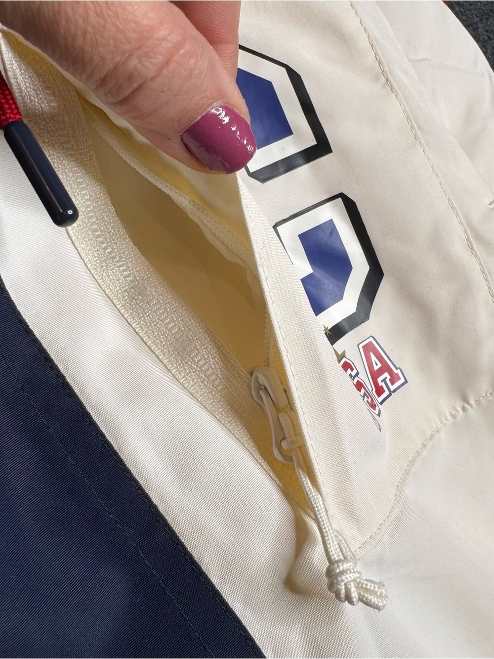 New medium womens Champion Colorblock Windbreaker Jacket - Navy/White/Red - Picture 3 of 12